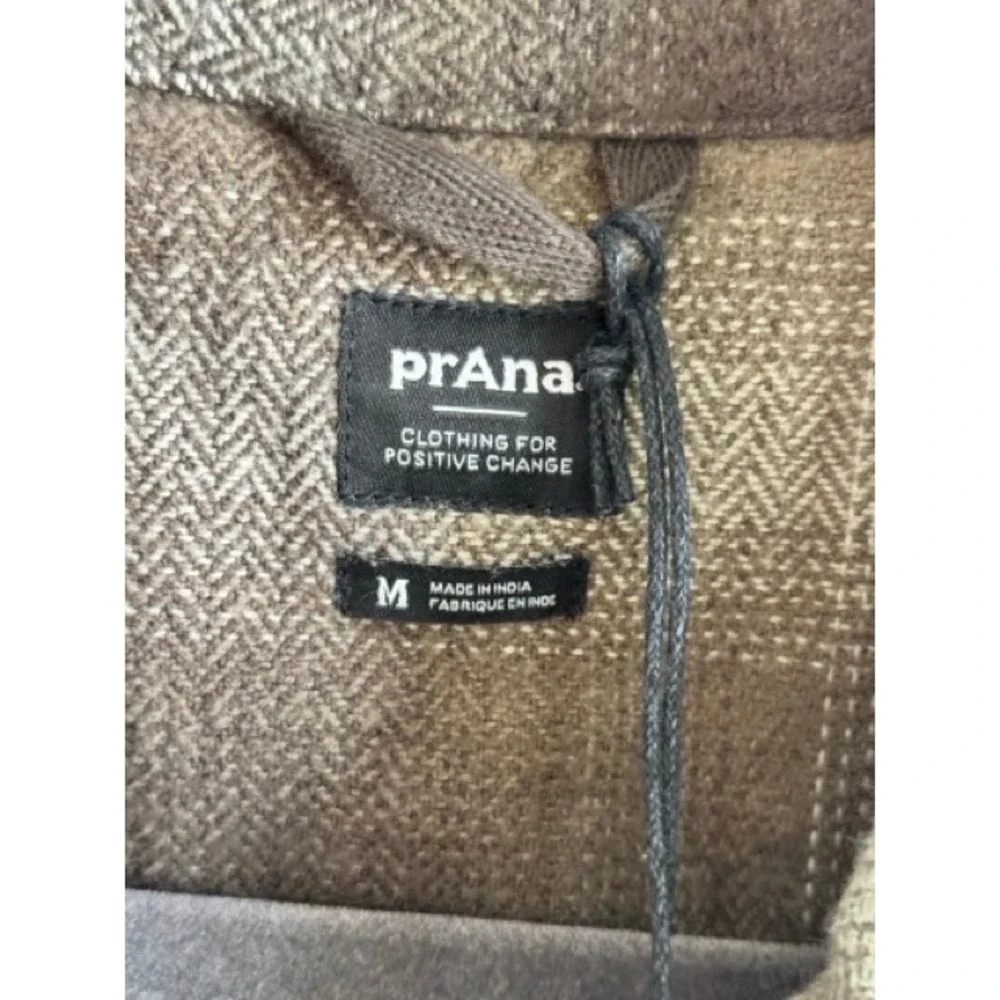 Prana Bridges Flannel Jacket Cargo Green Plaid Quilted Lining Womens M NEW - Picture 5 of 12